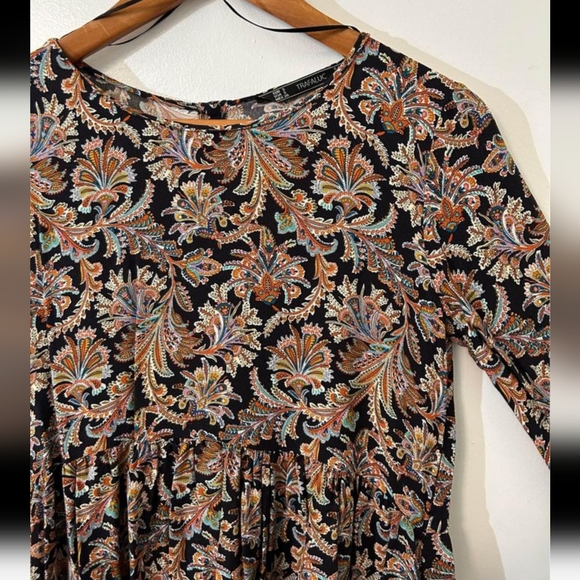 Zara Trafaluc Paisley Printed Mini Dress Small - Picture 2 of 6